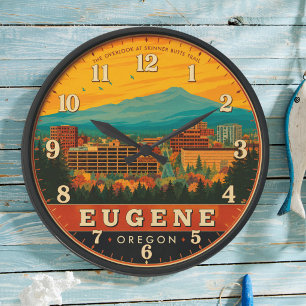 Eugene Oregon Skyline Skinner Butte Trail View Large Clock