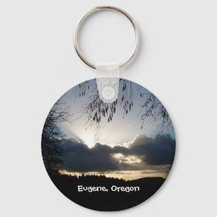 Eugene, Oregon Sunset Keychain