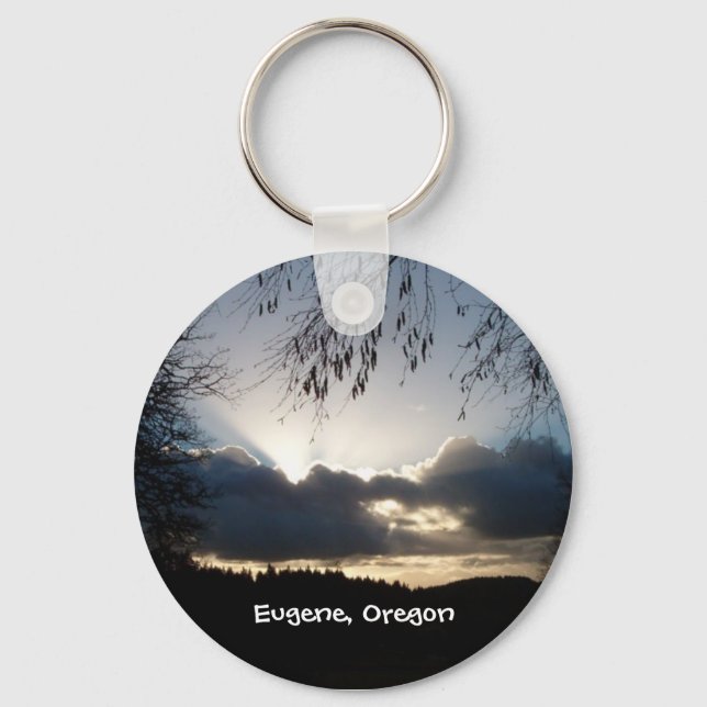 Eugene, Oregon Sunset Keychain (Front)
