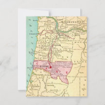 Eugene Oregon Vintage Map Postcard