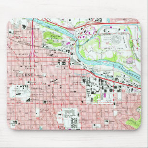 Eugene University of Oregon Vintage Map Mouse Pad