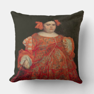 Eugenia Martinez Vallejo, called La Monstrua (oil Throw Pillow