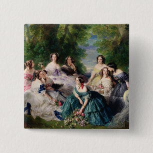 Eugenie Surrounded by her Ladies-in-Waiting 2 Inch Square Button