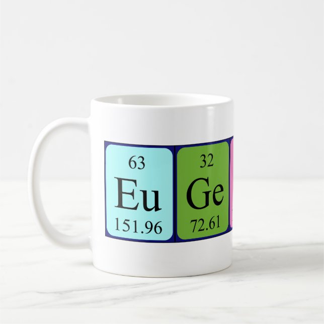 Eugenio periodic table name mug (Left)
