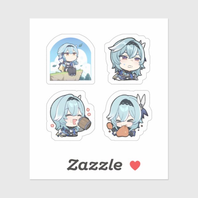 Eula Genshin Impact 4 Pack Sticker Sheet Extra Pac (Sheet)
