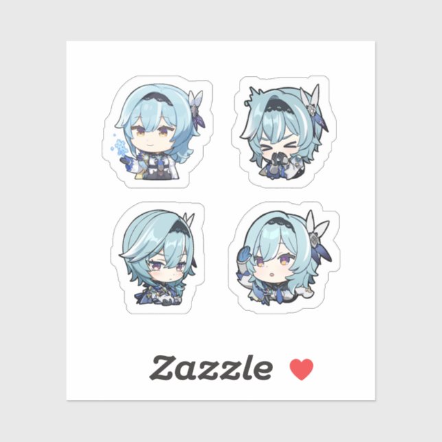 Eula Genshin Impact 4 Pack Sticker Sheet Extra Pac (Sheet)