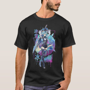 Eula Lawrence Genshin Vaporwave Retro 80s Pink Tea T-Shirt