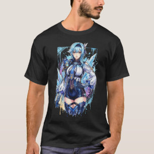 Eula Lawrence Genshin Vaporwave Retro 80s Pink Tea T-Shirt
