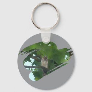 Eule im Baum Keychain