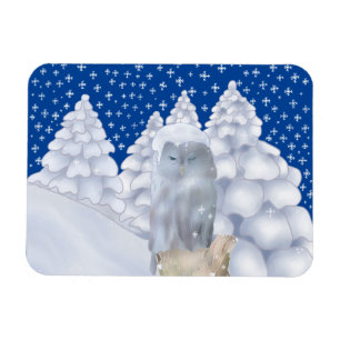 Eule im Schnee Magnet