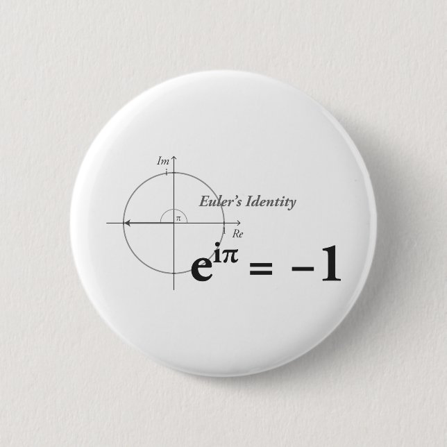 Euler's Identity Math Formula 2 Inch Round Button (Front)