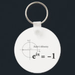 Euler's Identity Math Formula Keychain<br><div class="desc">Euler's Identity is a mathematical formula which produces a simple relation between 4 of the most important mathematical constants: Euler's number e,  pi,  the imaginary unit i and 1. A real geek shirt.</div>