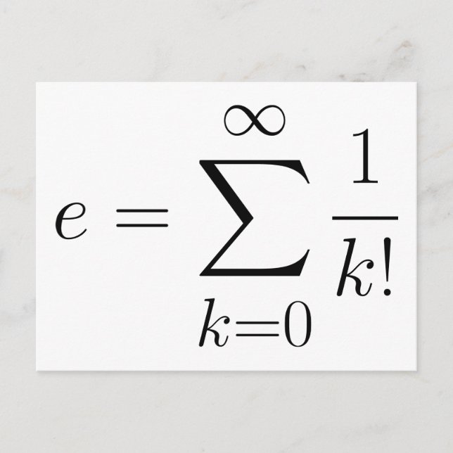 Euler's number series postcard (Front)