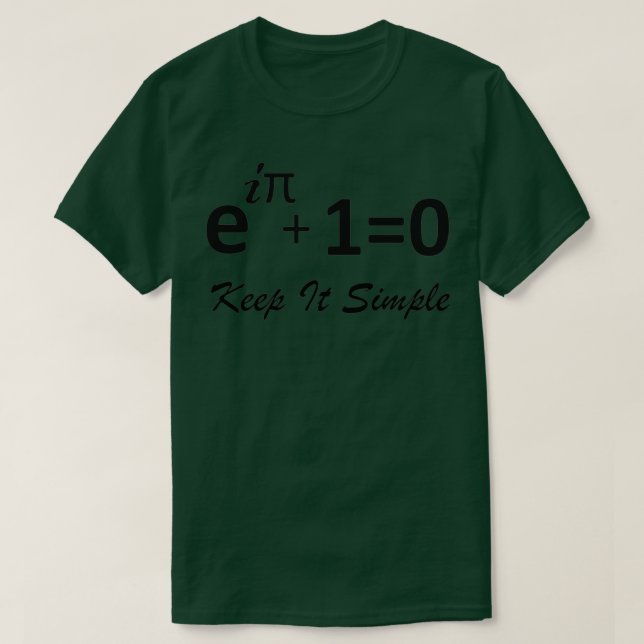 Eulerx27s Identity Keep It Simple Funny Math T-Shirt (Design Front)