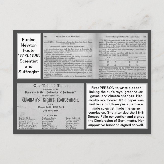 Eunice Newton Foote Climate Change Scientist Postcard (Front)