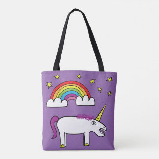 Eunice the Unicorn - All-Over-Print Tote Purple
