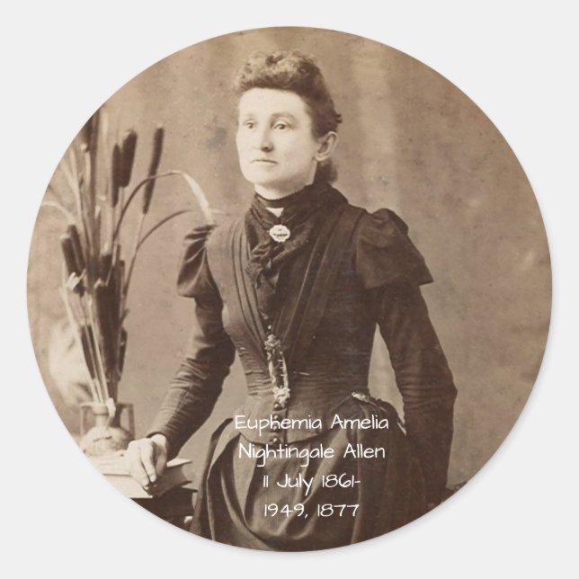 Euphemia Amelia Nightingale Allen Classic Round Sticker (Front)
