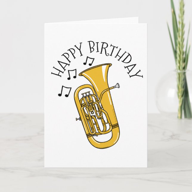 Euphonium Birthday Card Brass Musician (Front)