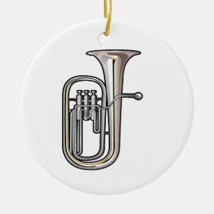 euphonium brass instrument music realistic.png ceramic ornament