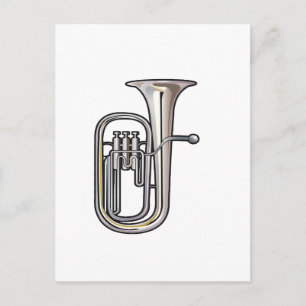 euphonium brass instrument music realistic.png postcard