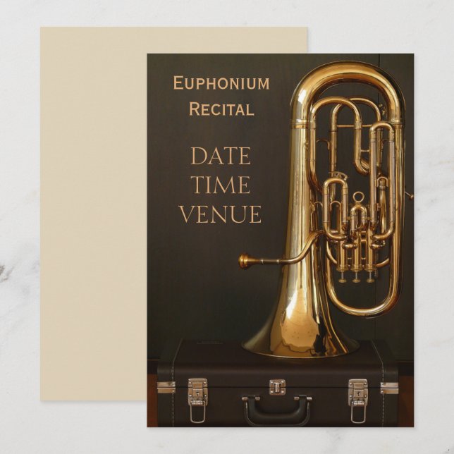 Euphonium brass instrument Recital Invitation (Front/Back)