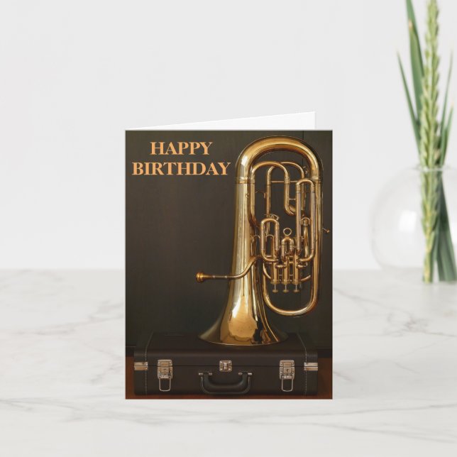 Euphonium brass musical instrument birthday card (Front)