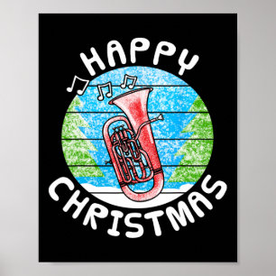 Euphonium Christmas Br Musician Music Teacher Poster