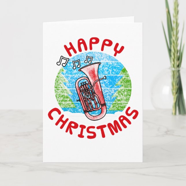 Euphonium Christmas Card Brass Musician (Front)