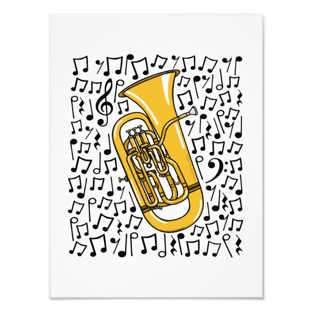 Euphonium Musical Notes Brass Musician Photo Print (Front)
