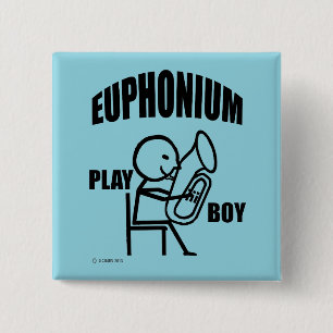 Euphonium Play Boy 2 Inch Square Button
