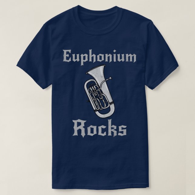 Euphonium Rocks Euphoniumist Heavy Rock Brass Musi T-Shirt (Design Front)