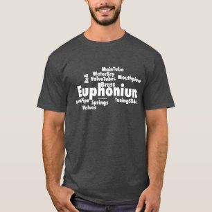 Euphonium Word Cloud White Text T-Shirt