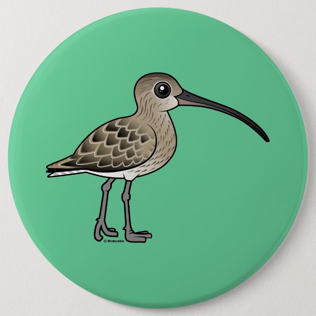 Eurasian Curlew 6 Inch Round Button (Front)