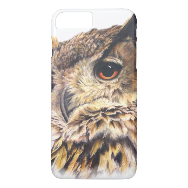 Eurasian Eagle Owl fine art iphone case (Back)