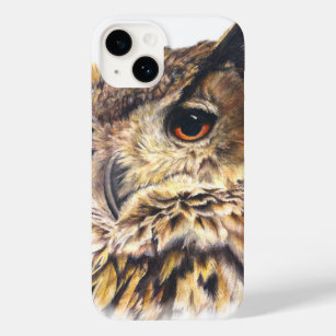 Eurasian Eagle Owl fine art watercolor Case-Mate iPhone 14 Case