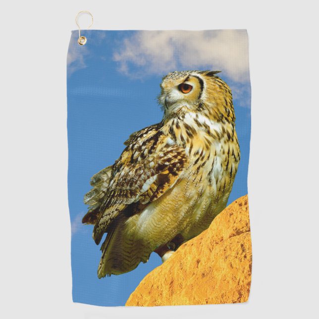 Eurasian eagle owl  golf towel (Front)