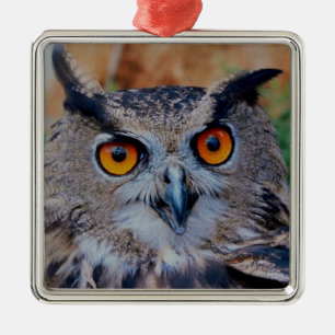 Eurasian Eagle Owl Metal Ornament