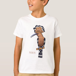 Eurasian hoopoe bird cartoon illustration  T-Shirt