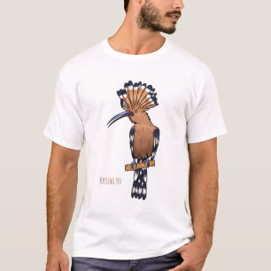 Eurasian hoopoe bird cartoon illustration  T-Shirt