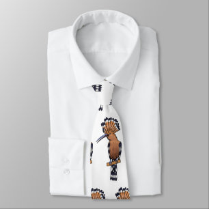 Eurasian hoopoe bird cartoon illustration  tie
