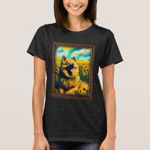 Eurasier Painting Sunflower Flower Mom Women Flora T-Shirt