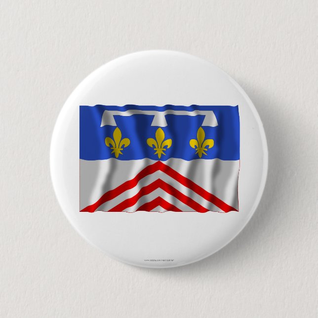 Eure-et-Loir waving flag 2 Inch Round Button (Front)