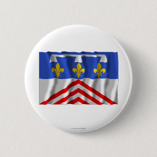 Eure-et-Loir waving flag 2 Inch Round Button
