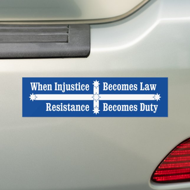 Eureka Flag Resistance Duty Bumper Sticker (On Car)