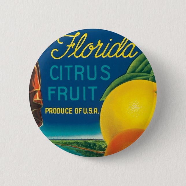 Eureka Florida Citrus Fruit 2 Inch Round Button (Front)