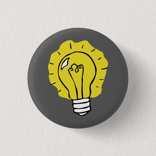 Eureka Idea Lightbulb Illustration Button (Front)
