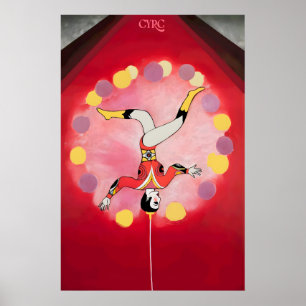 Euro Circ Juggling act vintage Circus Poster print