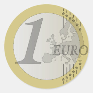Euro Coin Classic Round Sticker