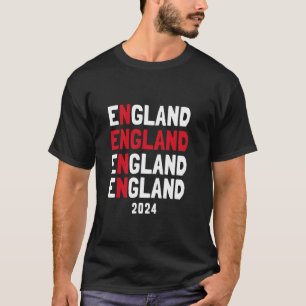 Euro Football England Flag Colour Text 2024 T-Shirt