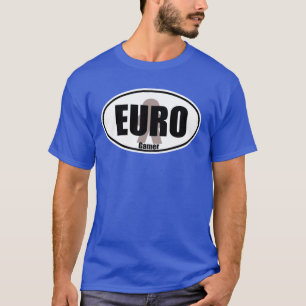 Euro Gamer Dark Decal Oval Meeple Tabletop Fun  T-Shirt